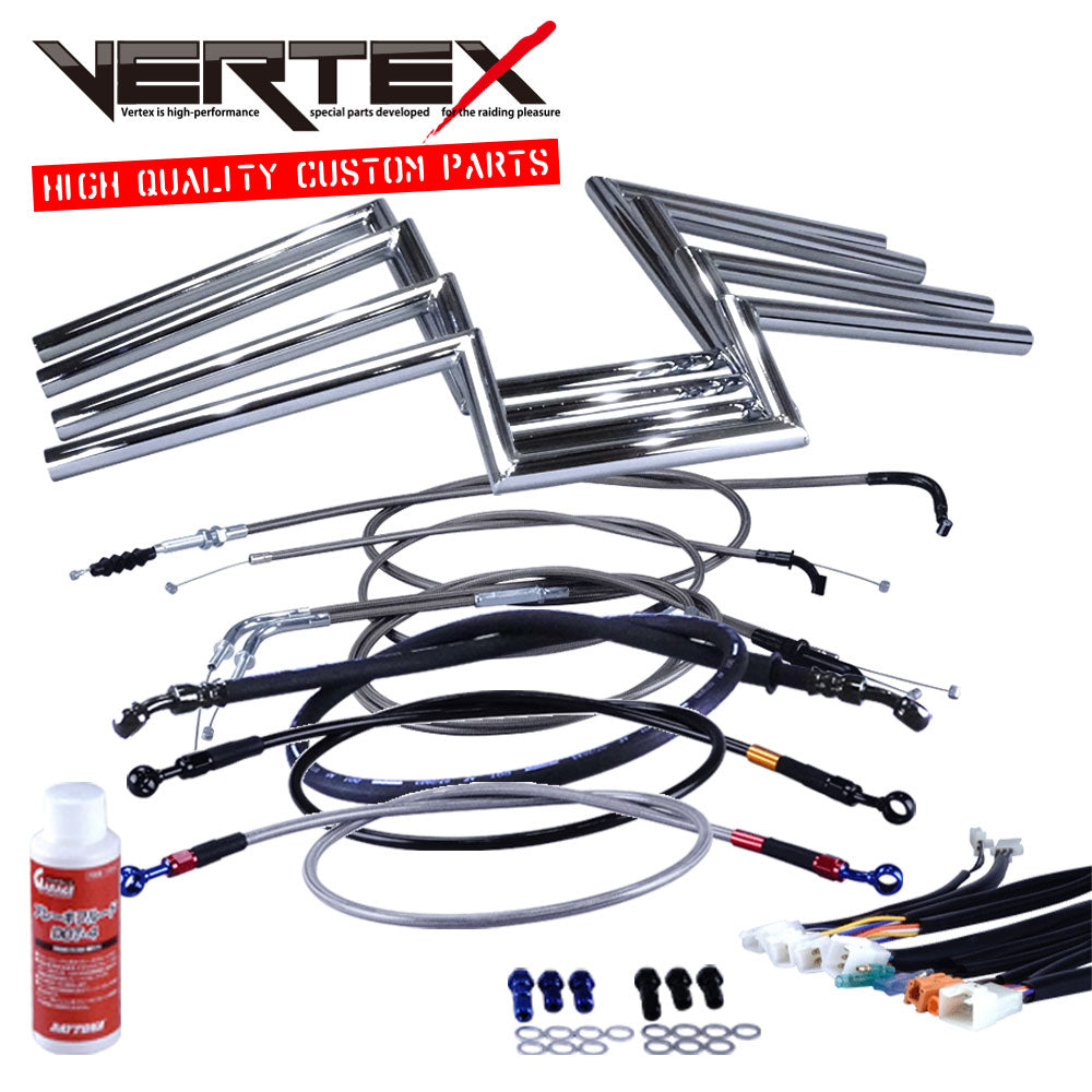 CB400SF 06-07年 NC39 ロボハン アップハンドル セット ブラックメッシュ ダークメッシュ ワイヤー