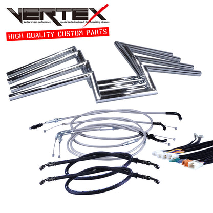 SR400/500 88-00年 1JR1JN ロボハン アップハンドル セット メッシュ ワイヤー