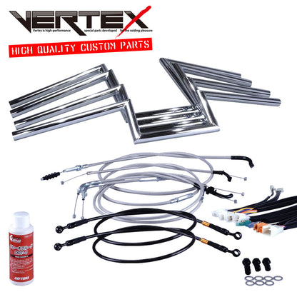 XJR400 -94 ロボハン アップハンドル セット メッシュ ワイヤー