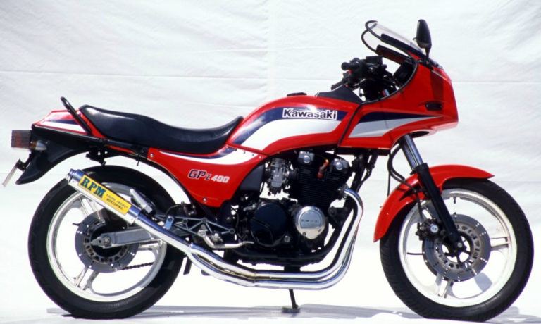 フルエキゾースト マフラー RPM-4in2in1 アルミ φ77×300 GPZ400F