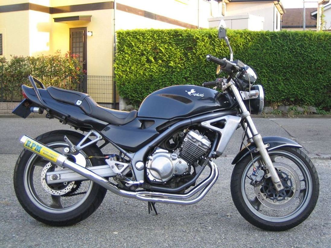 フルエキゾースト マフラー RPM-4in2in1 アルミ φ77×300 バリオス1型