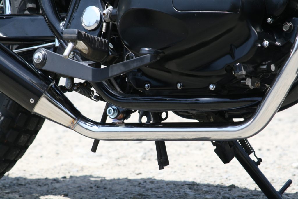 マフラー RPM-250シングル フルエキゾースト アルミブラックアルマイト φ77×300 250TR