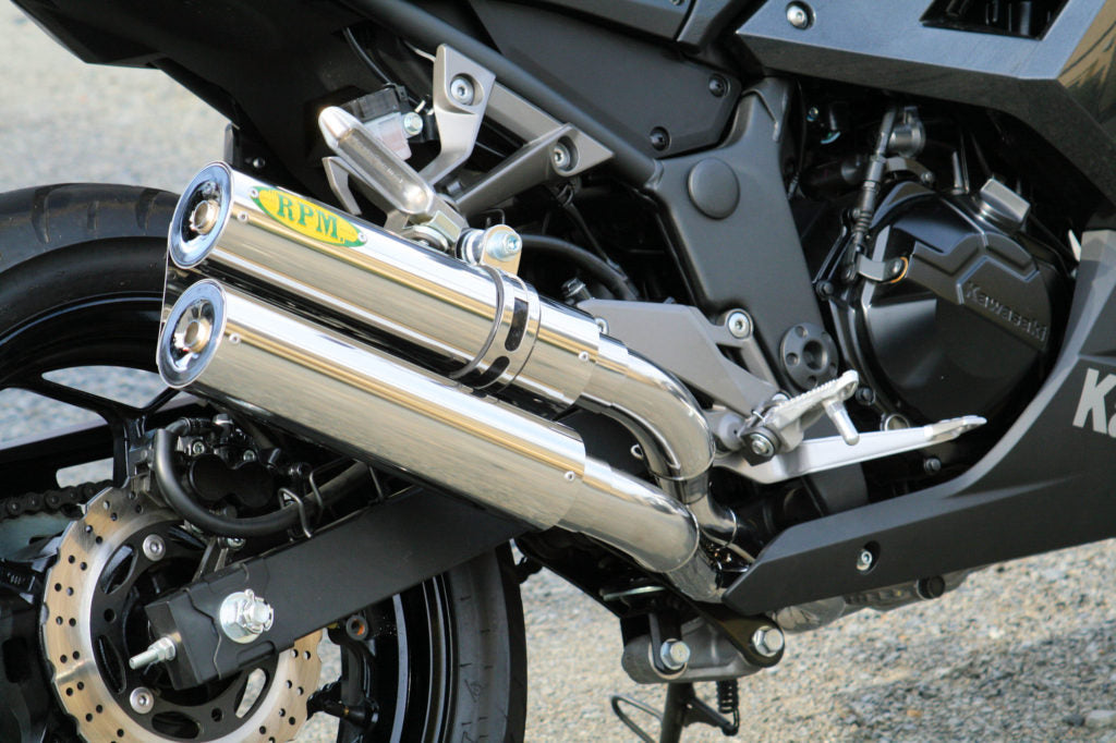 マフラー RPM-DUAL フルエキゾースト ステンレス φ77×300 Ninja250
