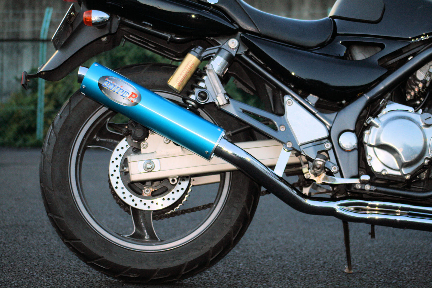 マフラー SNIPER スナイパー アルミブルーアルマイト φ93×390 BALIUS-2 バリオス2型