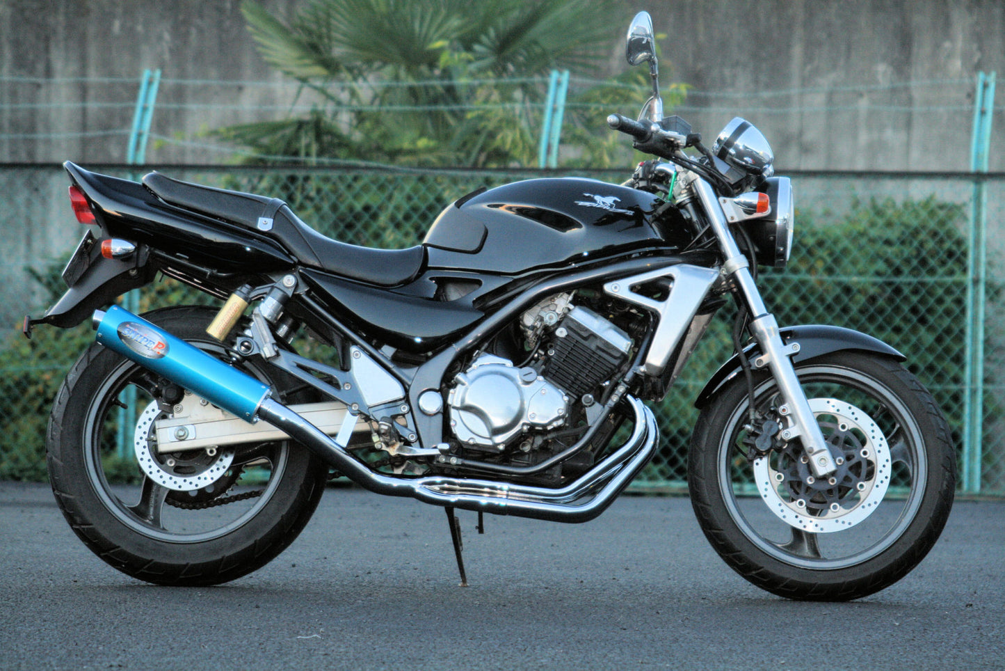 マフラー SNIPER スナイパー アルミブルーアルマイト φ93×390 BALIUS-2 バリオス2型