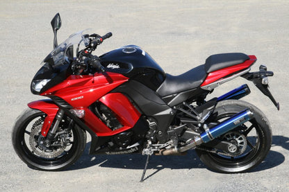マフラー RPM-LUXE スリップオン 左右出し ブルーチタン φ90×4001000 ニンジャ1000 Z1000