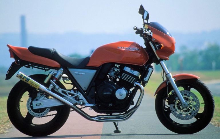 フルエキゾースト マフラー RPM-4in2in1 アルミ φ67×300 CB400SF VerR/S