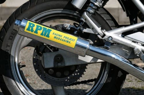 フルエキゾースト マフラー RPM-4in2in1 アルミ φ77×300 GSX250S カタナ