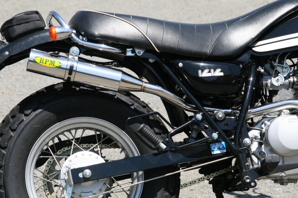 マフラー RPM-250シングル フルエキゾースト ステンレス φ77×300 VanVan200 バンバン200