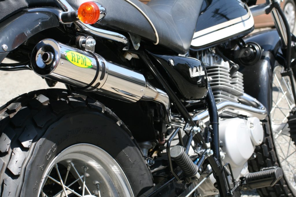 マフラー RPM-250シングル フルエキゾースト ステンレス φ77×300 VanVan200 バンバン200