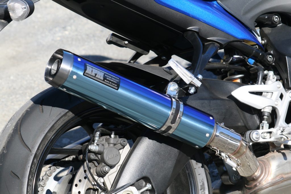 マフラー RPM-LUXE スリップオン ブルーチタン φ90×400 GSX-S1000F