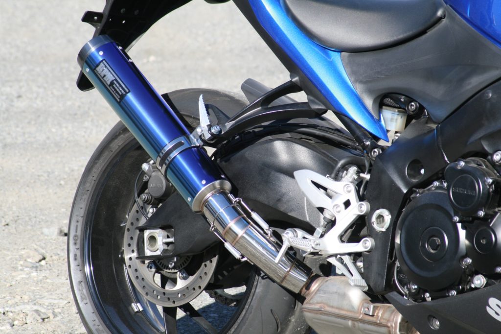 マフラー RPM-LUXE スリップオン ブルーチタン φ90×400 GSX-S1000F