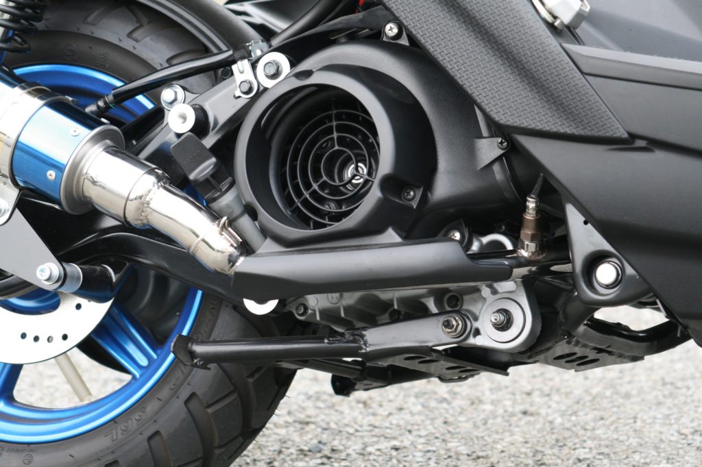 マフラー 80D-RAPTOR フルエキゾースト ブルーチタン φ80×300 BW'S125