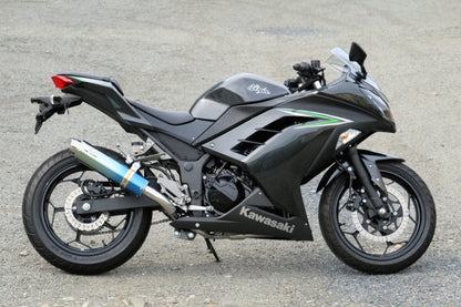 Muffler 80D-RAPTOR Full Exhaust Blue Titanium φ100×370 Ninja250 Z250