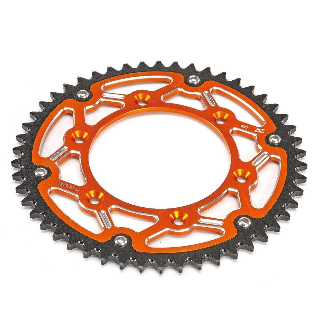 X-RACE リアスプロケット オレンジ 520-52T SX(F) EXC(F) XC(F)