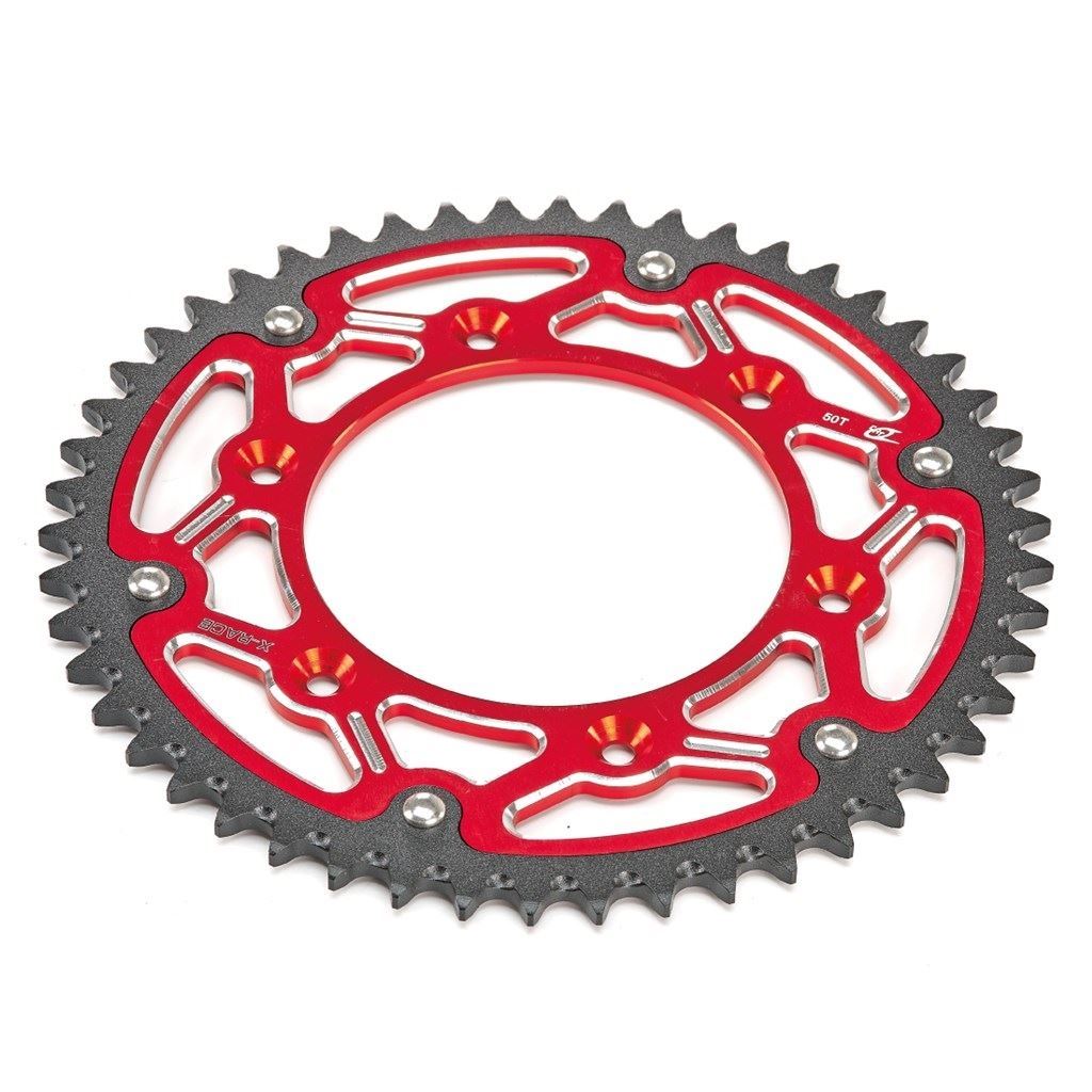 X-RACE リアスプロケット レッド 520-52T SX(F) EXC(F) XC(F)