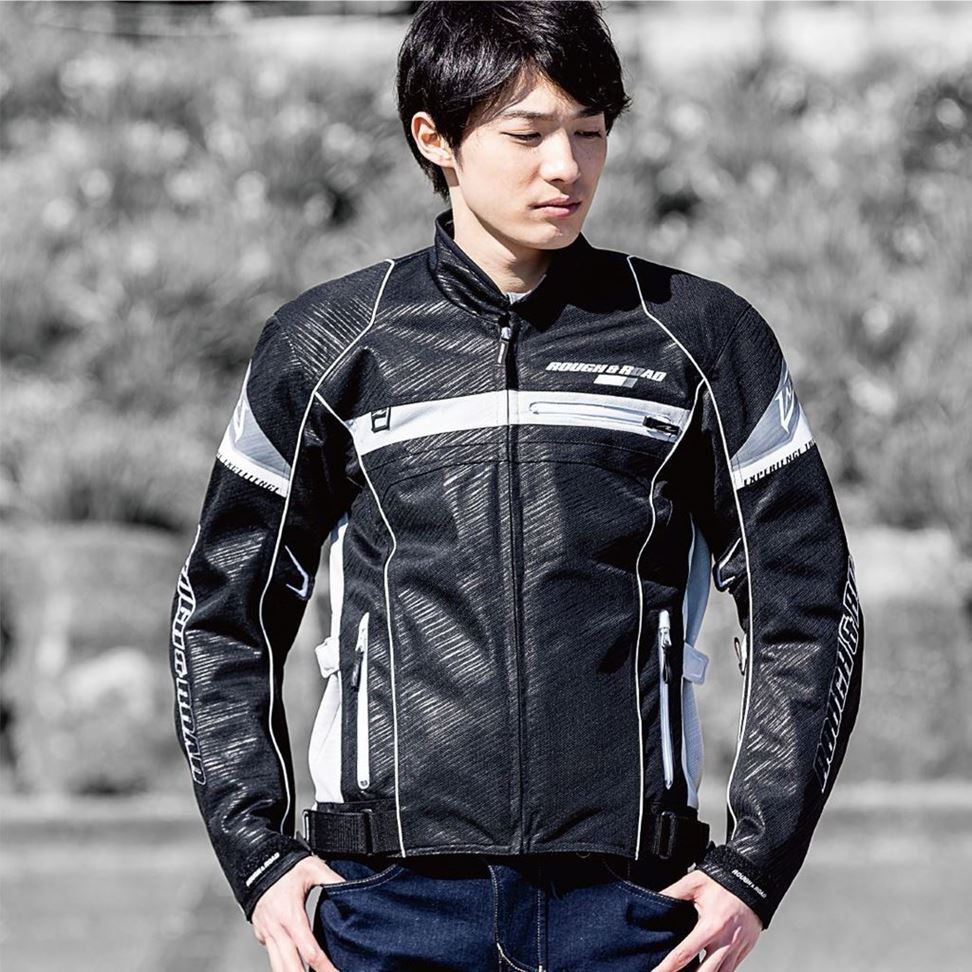 フルメッシュジャケットFP スラッシュ-ブラック×ホワイト