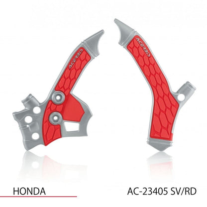 X-GRIP フレームガード シルバー/レッド CRF 250L/M ラリー