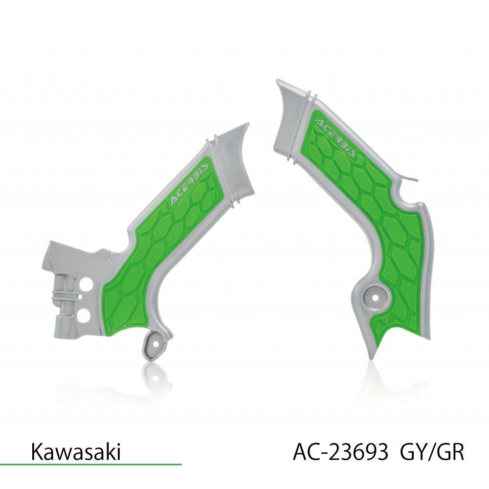 X-GRIP フレームガード グレー/グリーン KX250 4T/X等