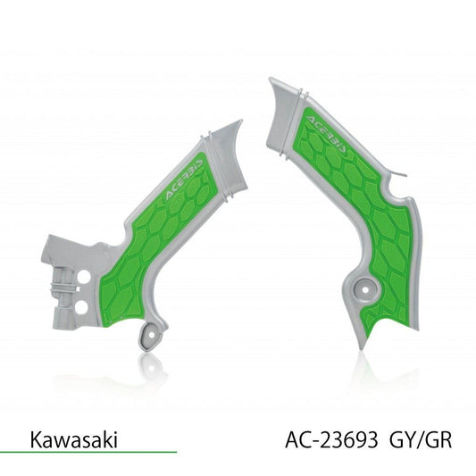 X-GRIP フレームガード グレー/グリーン KX250 4T/X等