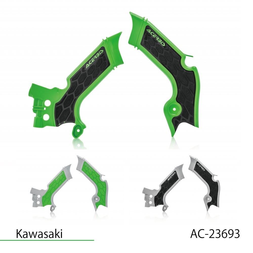 X-GRIP フレームガード グレー/グリーン KX250 4T/X等