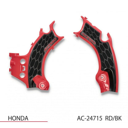 X-GRIP フレームガード レッド/ブラック CRF250R/RX CRF300RX CRF450R/RX