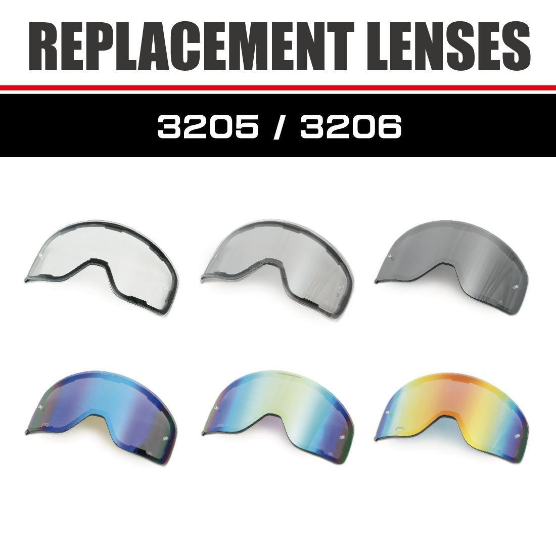 PG3205/3206 MAGNETゴーグル用 標準レンズ クリア
