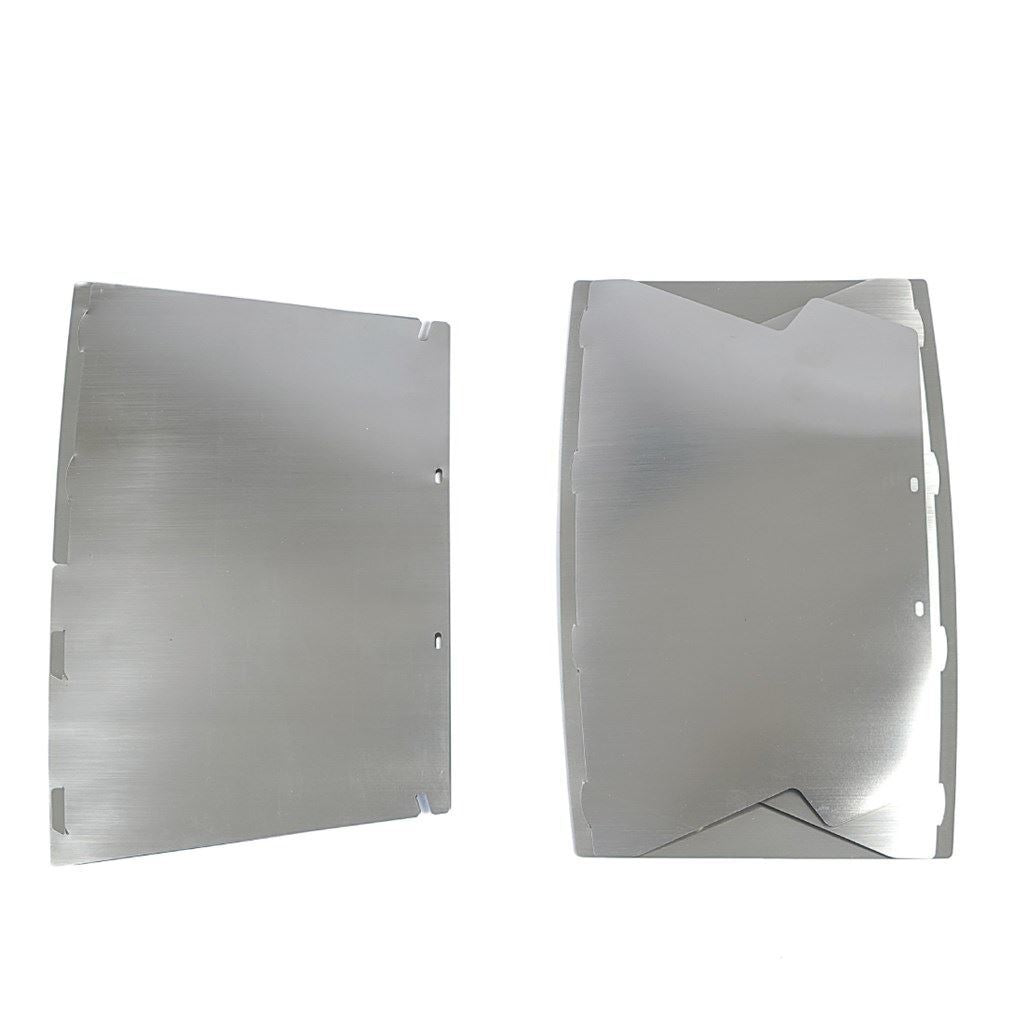 Grill 3-Piece Firebed Panel, Silver, 250mm Depth x 470mm Width