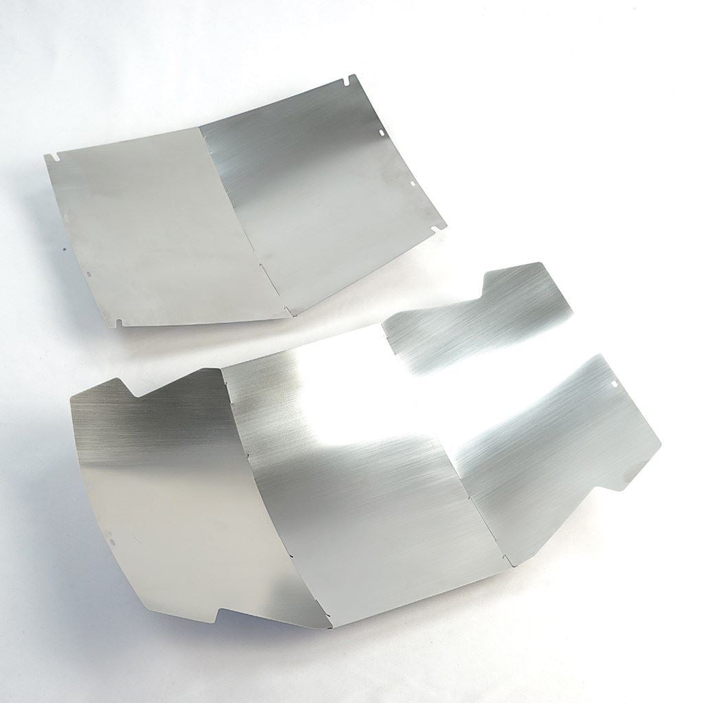 Grill 3-Piece Firebed Panel, Silver, 250mm Depth x 470mm Width