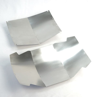 Grill 3-Piece Firebed Panel, Silver, 250mm Depth x 470mm Width