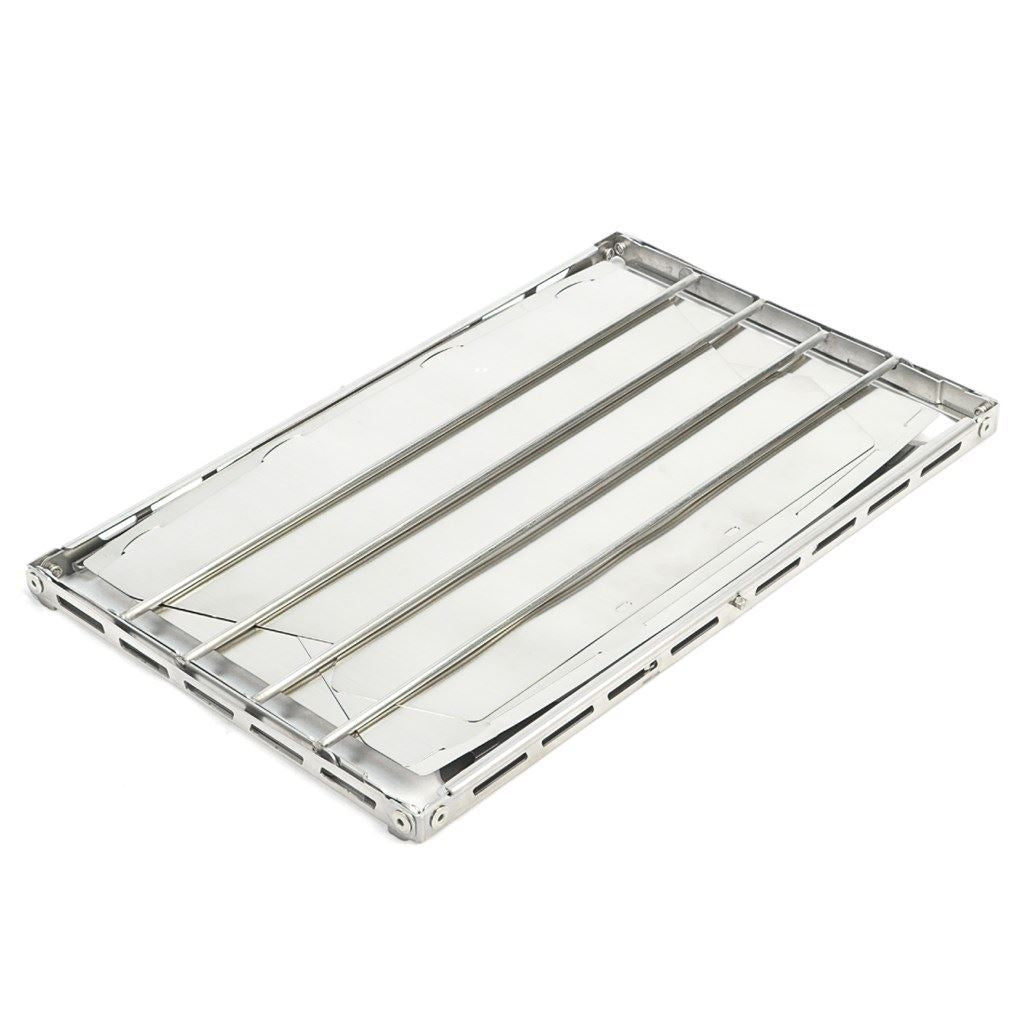 Grill 3-Piece Firebed Panel, Silver, 250mm Depth x 470mm Width