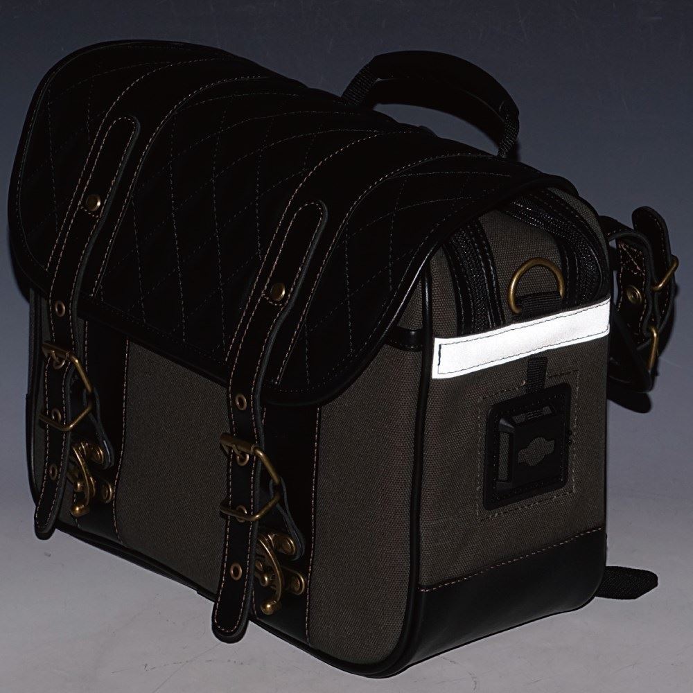 HBシングルDサドルバッグ コットンカーキ 9.5L