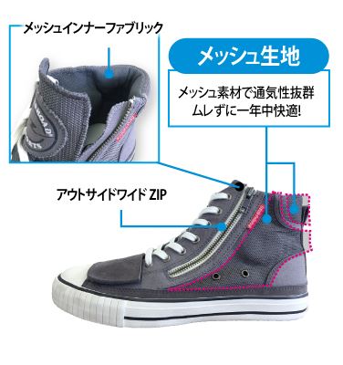 ラフエアスルーRDスニーカー ネイビー 24.0cm