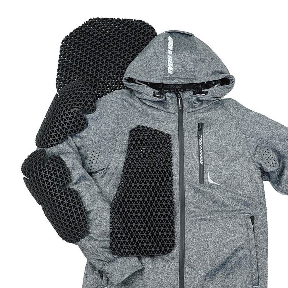 Air Through Riding Hoodie FP Embossed Grey