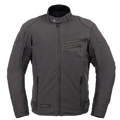 エアスルーソフトシェルストレッチライディングZIPジャケット ガンメタ