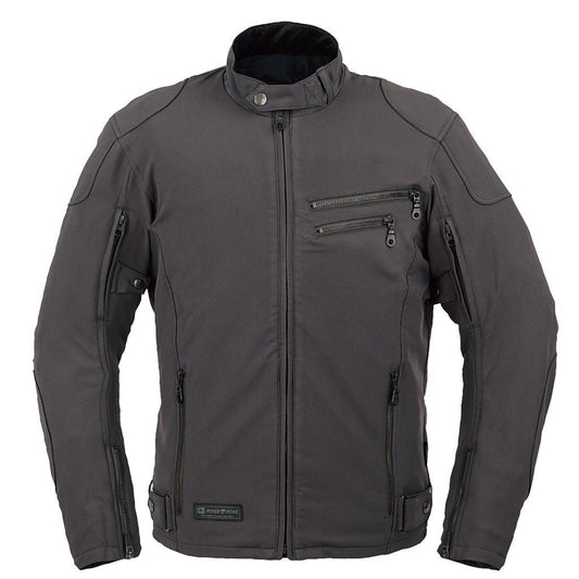 エアスルーソフトシェルストレッチライディングZIPジャケット ガンメタ