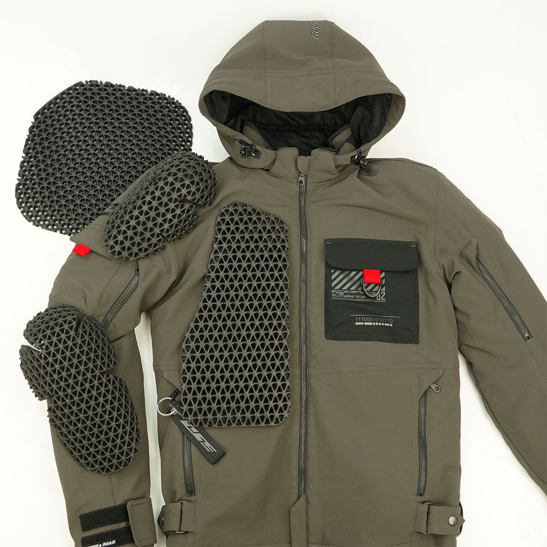 エアスルーソフトシェルストレッチパーカーFP メンズ グレー XL