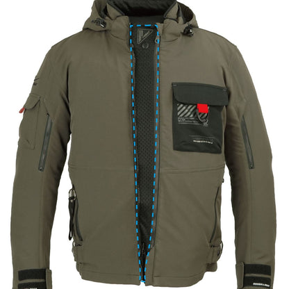 エアスルーソフトシェルストレッチパーカーFP メンズ ダークオリーブ L