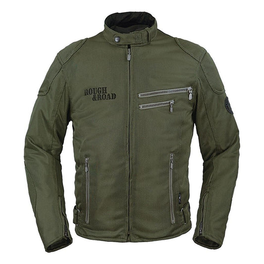ライディングZIPメッシュジャケットEM オリーブ×ブラック