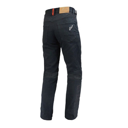 ハーフメッシュストレッチブラックデニムパンツLF ブラック