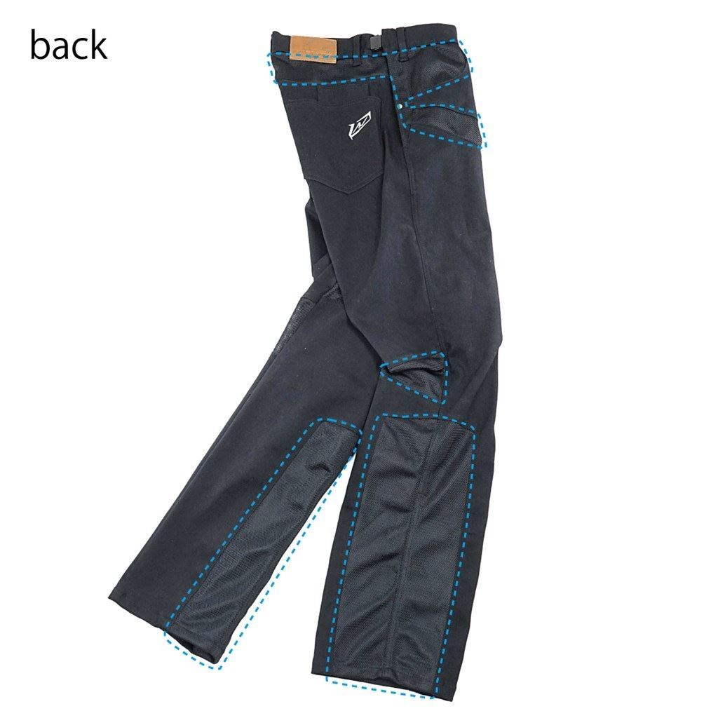 ハーフメッシュストレッチブラックデニムパンツLF ブラック