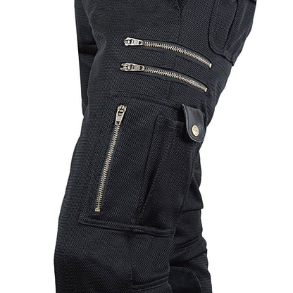 バイカーZIPメッシュパンツルーズフィット ブラック