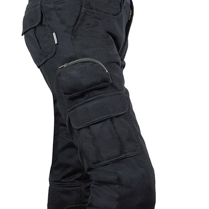 バイカーZIPメッシュパンツルーズフィット ブラック
