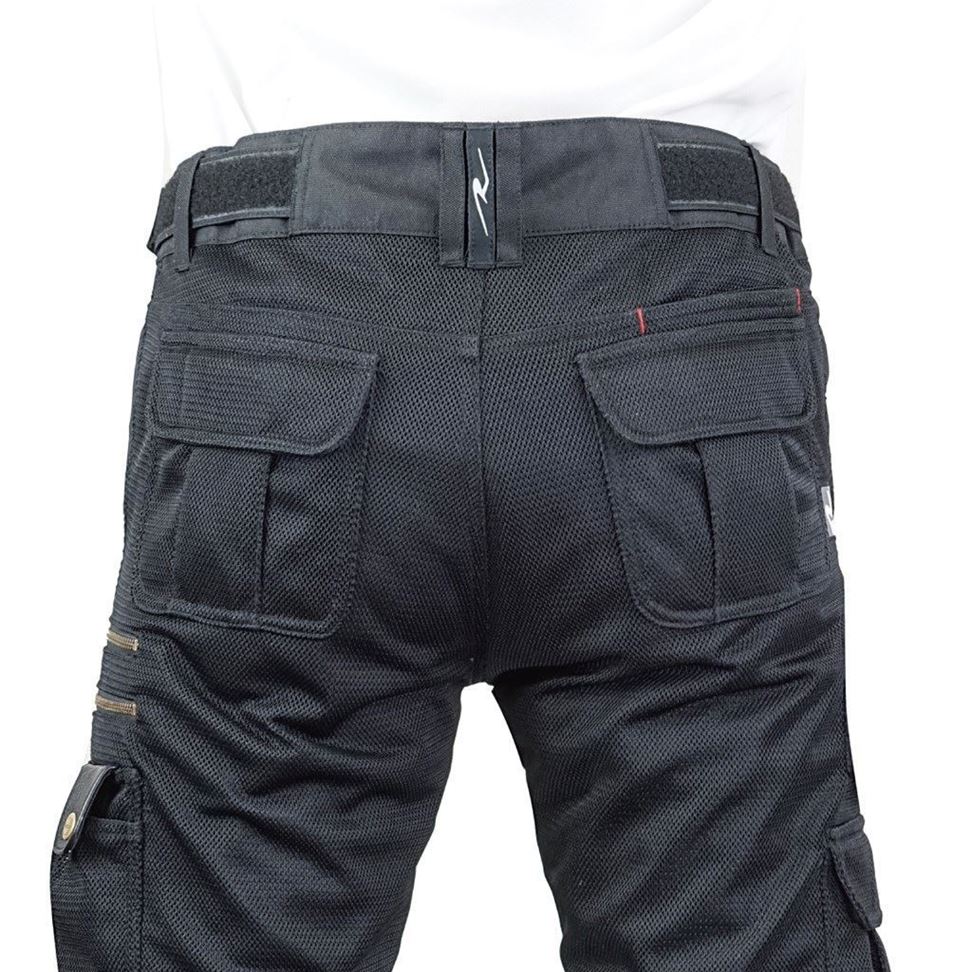 バイカーZIPメッシュパンツルーズフィット ブラック