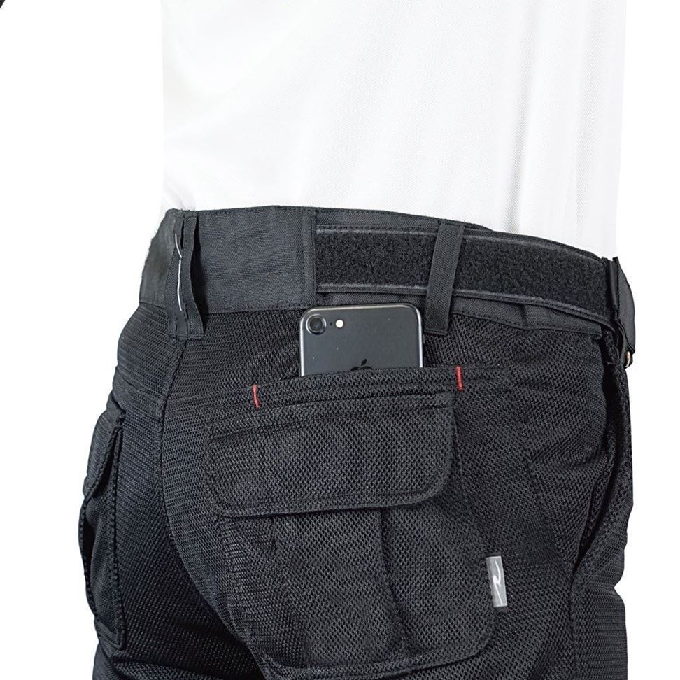 バイカーZIPメッシュパンツルーズフィット ブラック