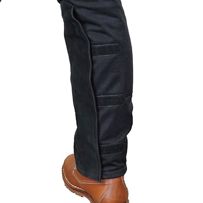 バイカーZIPメッシュパンツルーズフィット ブラック