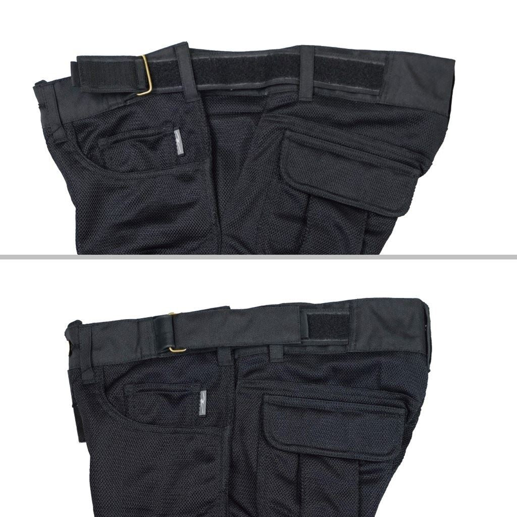 バイカーZIPメッシュパンツルーズフィット ブラック