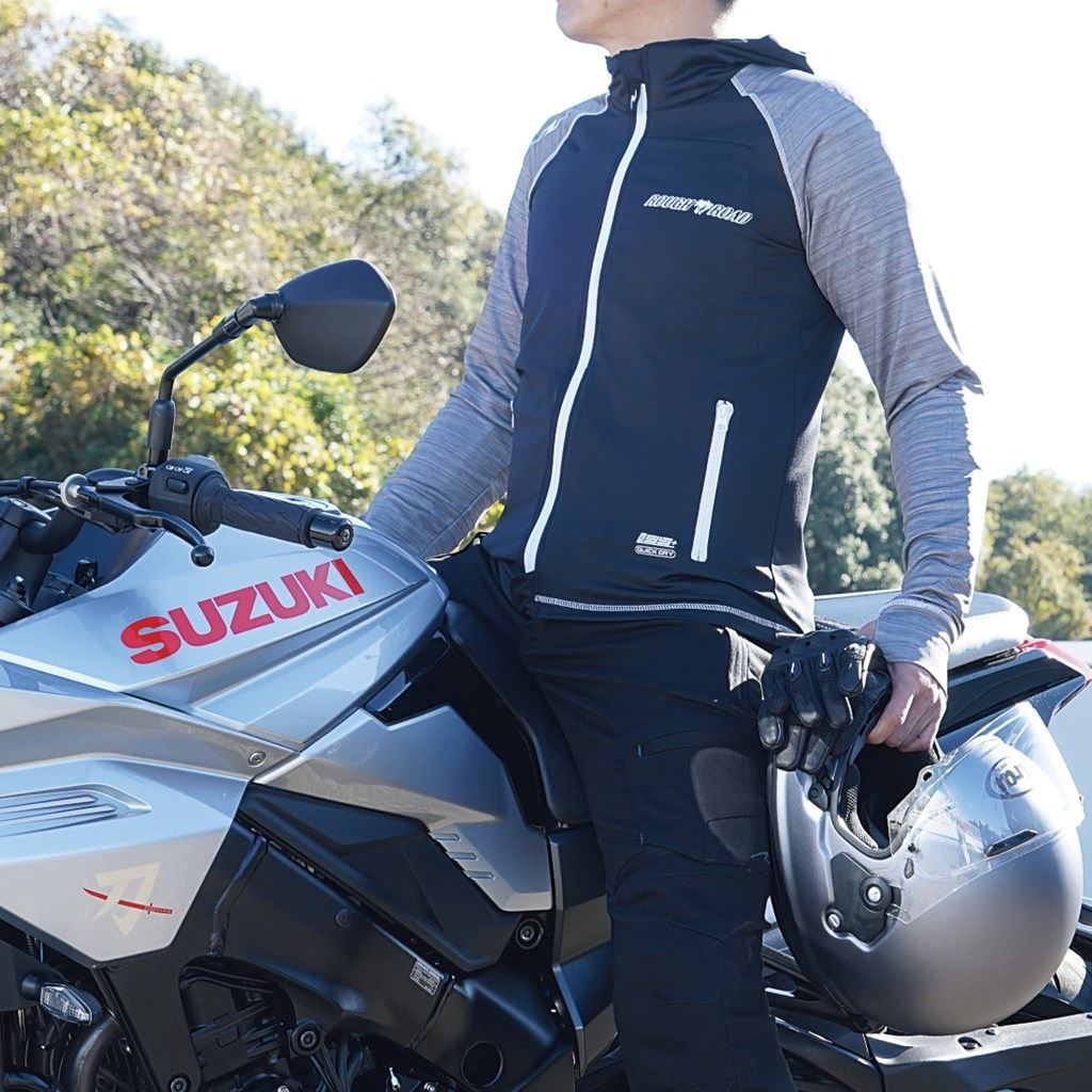 アーマーフーディ ヘアライングレー×ブラック