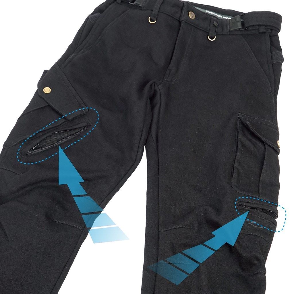 HOTライディングカーゴストレッチコットンパンツルーズフィット ブラック WMW ウーマン