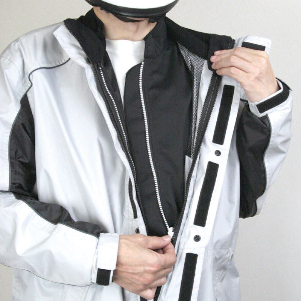 デュアルテックスラフレインコート シルバー